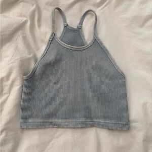 Free People Movement Happiness Runs Light Blue Tank Top